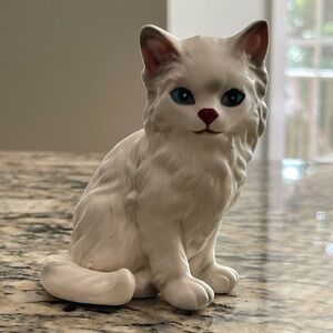 Vintage Lefton White Persian Cat Figurine H1513
